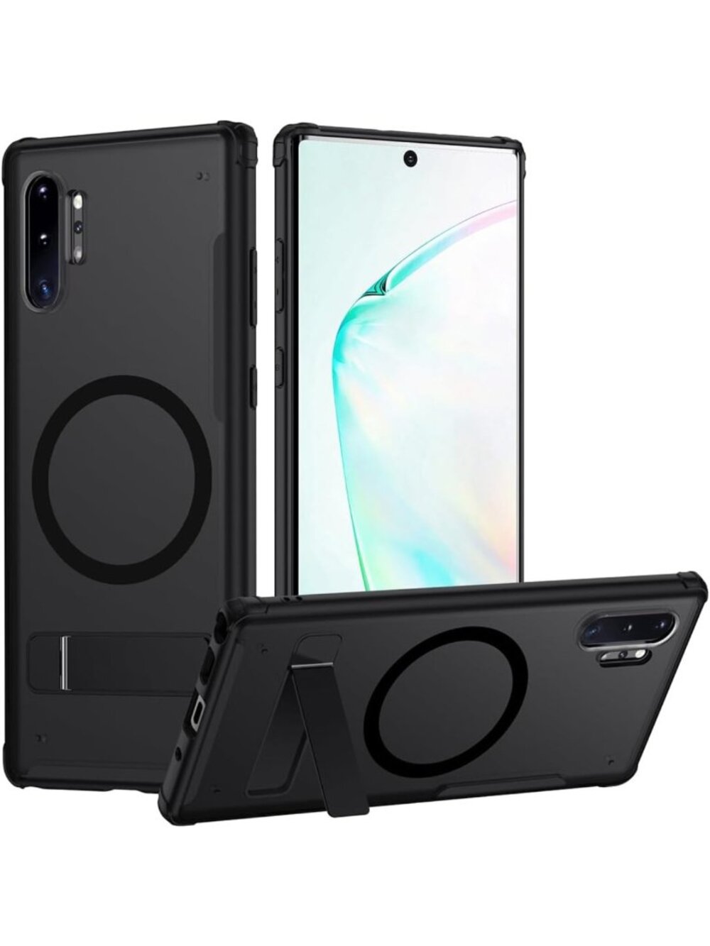 Magnetic Phone Case for Galaxy Note 10 Plus, Shockproof, Adjustable Kickstand